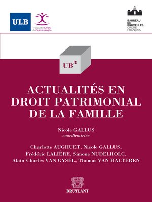 cover image of Actualités en droit patrimonial de la famille